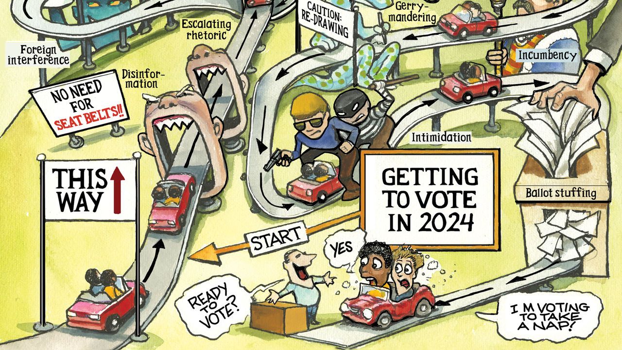 A cartoon roadmap of voting in 2024