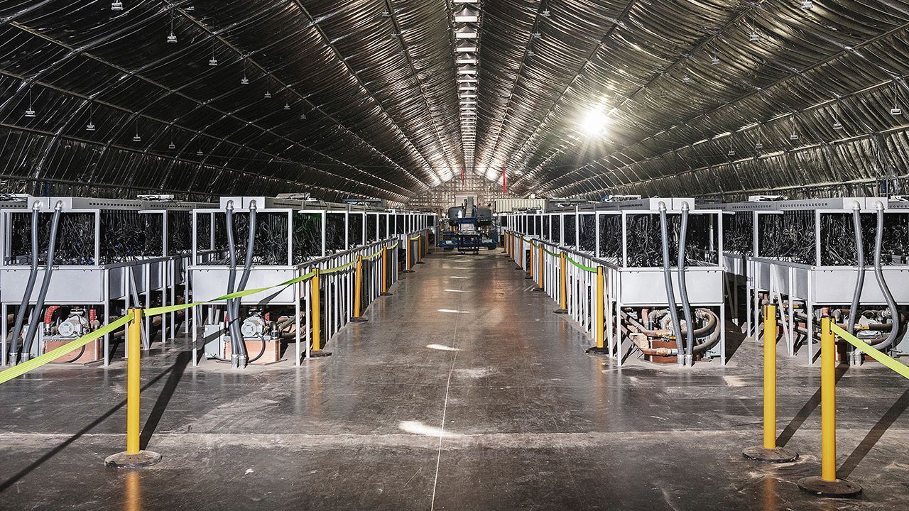 The warehouse of a crypto mining operation in Texas