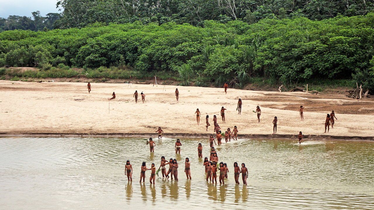 Images show uncontacted tribe of Mashco Piro dangerously close to logging concessions. 