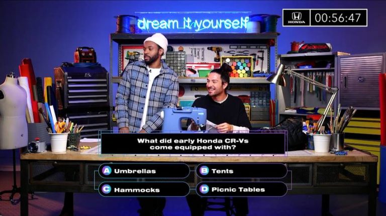 Screenshot of a competition on the HondaDreamLabs Twitch stream