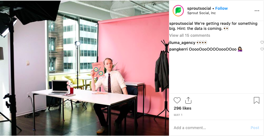 Example of SproutSocial's "behind the scenes" Instagram posts